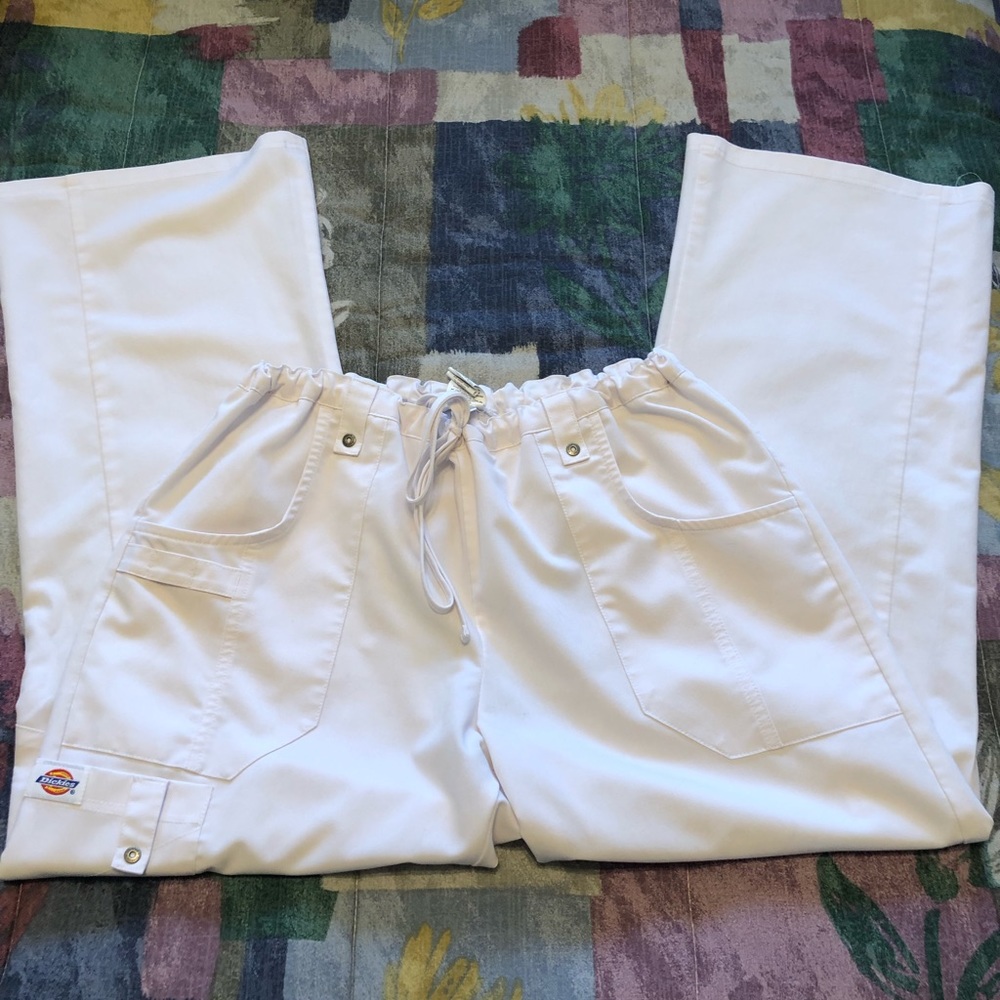 Dickies White Scrub Bottoms Size M